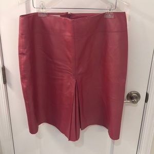 Hot pink leather skirt